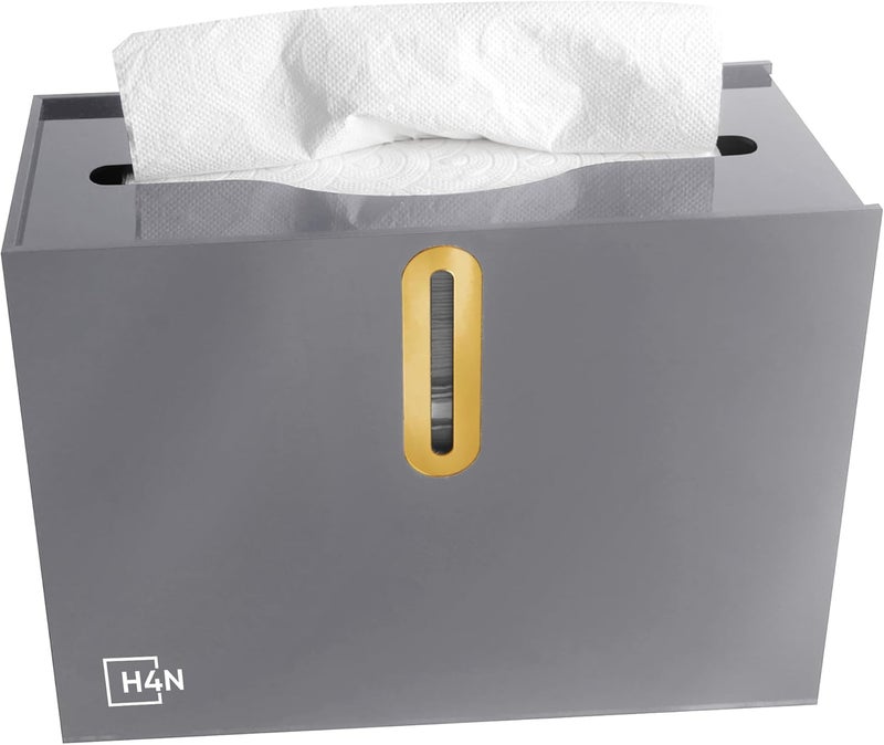H4N Multifold Hand Paper Towel Dispenser Countertop, Compact Design, Single Sheet Dispensing for Home and Commercial Use, Gray - Image 1